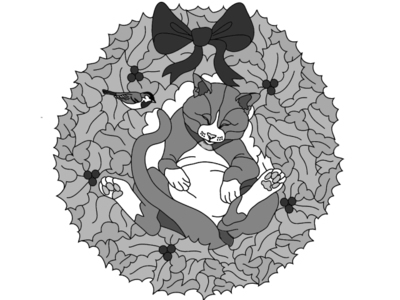 Lazy Cat Wreath