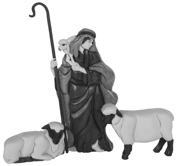 Nativity Shepherd with Sheep