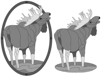 Moose Standing w/oval frame