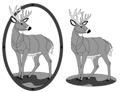 Whitetail Buck Standing w/oval frame