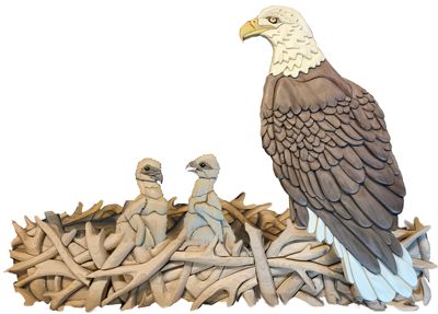 Eagle with Eaglets  in Nest Piece Pattern 23 x 16
