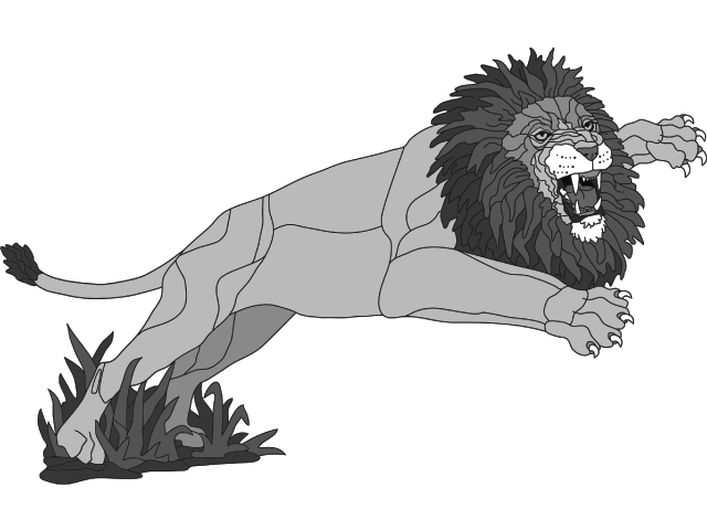 Lion Jumping Oversized