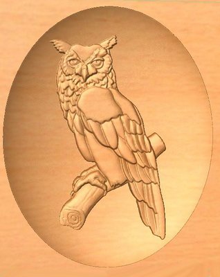 Style B Dished Great Horned Owl