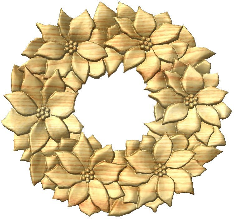 .ESP OUTLINE  Style A Raised Poinsettia Wreath