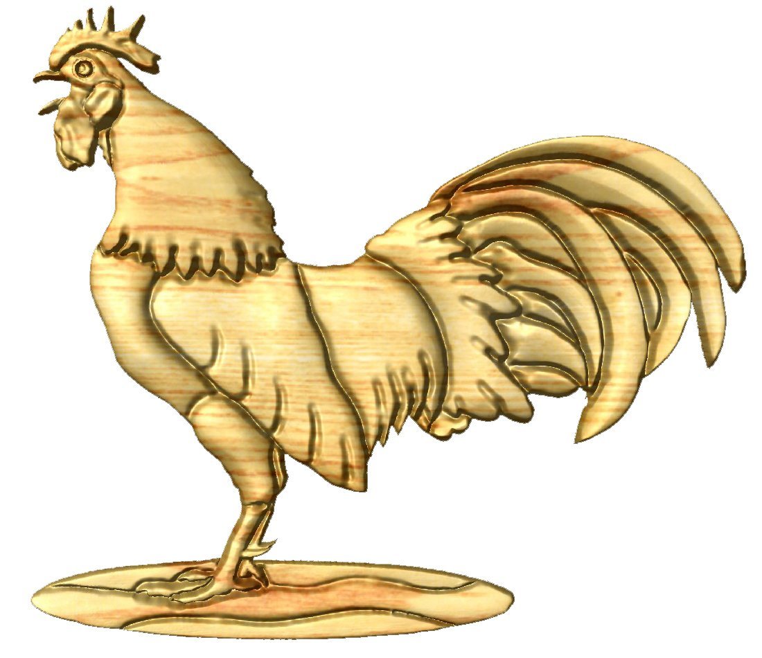 CLIP ART Style A Raised Rooster