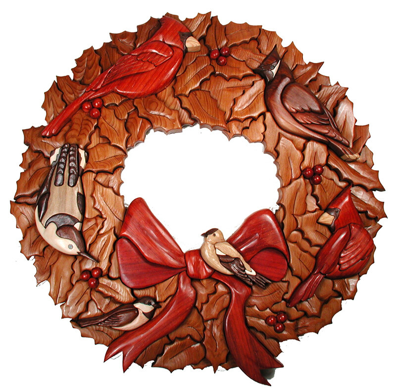Bird Christmas Wreath PDF Download
