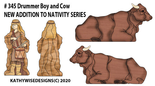 Drummer Boy and Cow Nativity two sided figures PDF Download
