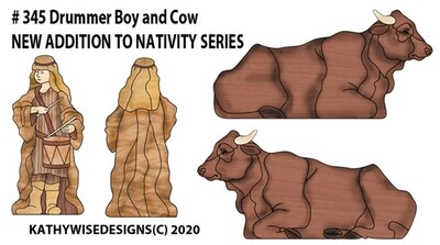 Drummer Boy and Cow Nativity two sided figures PDF Download