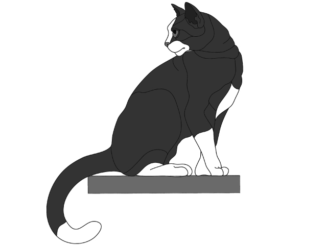 Black &amp; White Cat Shelf Sitter PDF Download