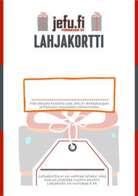 Ladattava JEFU -lahjakortti