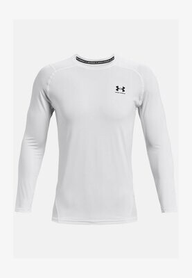 UA HG Armour Longsleeve Compression Shirt White