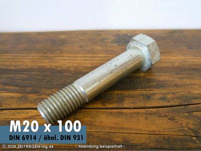Sechskantschraube mit Teilgewinde DIN 6914 M20x100 10.9 verzinkt