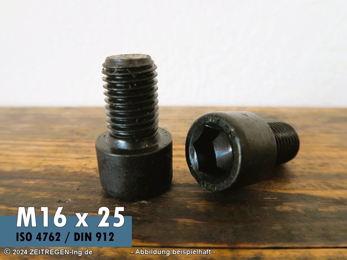 Zwei Zylinderschrauben mit Innensechskant ISO 4762 - M16 x 35 - 8.8 blank