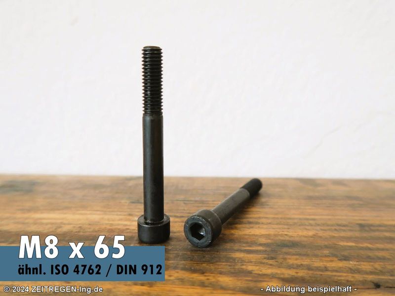 Zwei Zylinderschrauben Innensechskant THYSSEN - M8 x 65 - 8.8