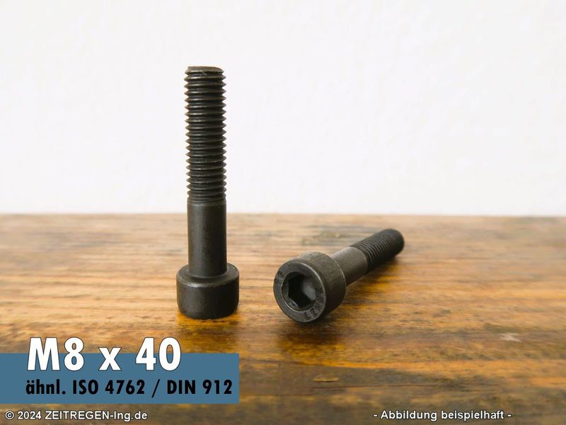 Zylinderschraube mit Innensechskant ähnl. ISO 4762 - M8 x 40 - 8G Stahl blank (GewLänge 23 mm) Zylinderschraube ähnl. ISO 4762 - M8 x 40 - 8G GewLänge 23