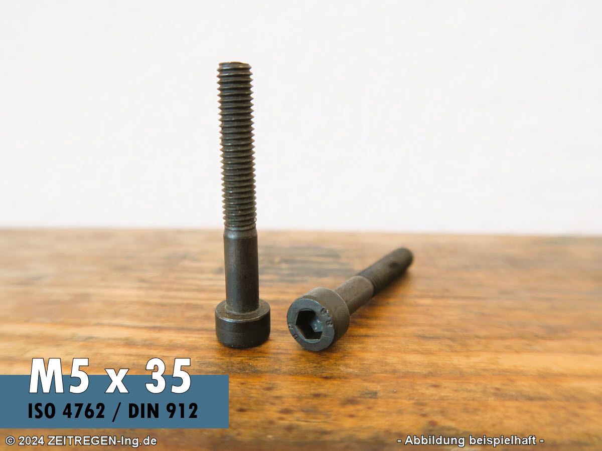 Zwei Stück Zylinderschraube ISO 4762 - M5 x 35 - 8.8 blank