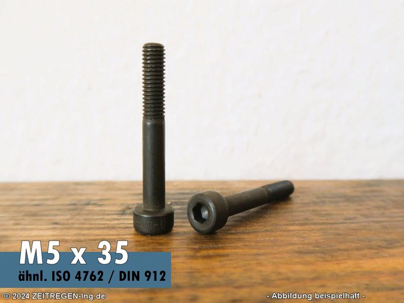 Zylinderschraube mit Innensechskant ähnl. ISO 4762 - M5 x 35 - 8G Stahl blank (GewLänge 15 mm) Zylinderschraube ähnl. ISO 4762 - M5 x 35 - 8G Sonderschraube
