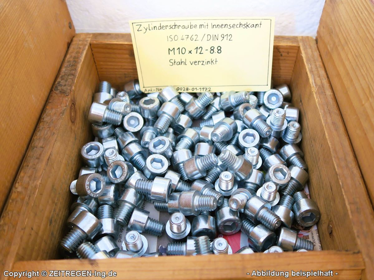 Zylinderschrauben M10x10 DIN 912 10 Stück Festigkeit 12.9 mit Innensechskant schwarz