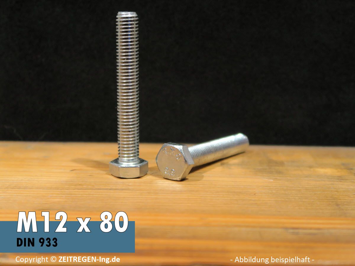 Zwei Sechskantkopf-Schrauben auf Werkbank