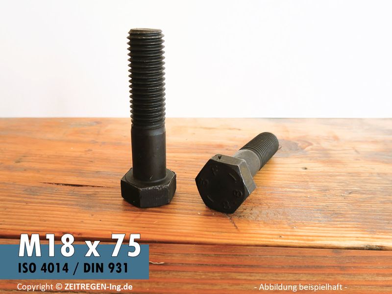 Sechskantschraube ISO 4014 - M18 x 75 - 8.8 Stahl blank
