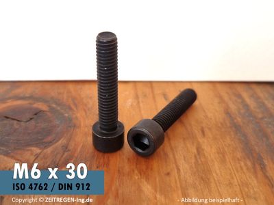 Zylinderschraube mit Innensechskant ISO 4762 - M6 x 30 - 8.8 Stahl blank