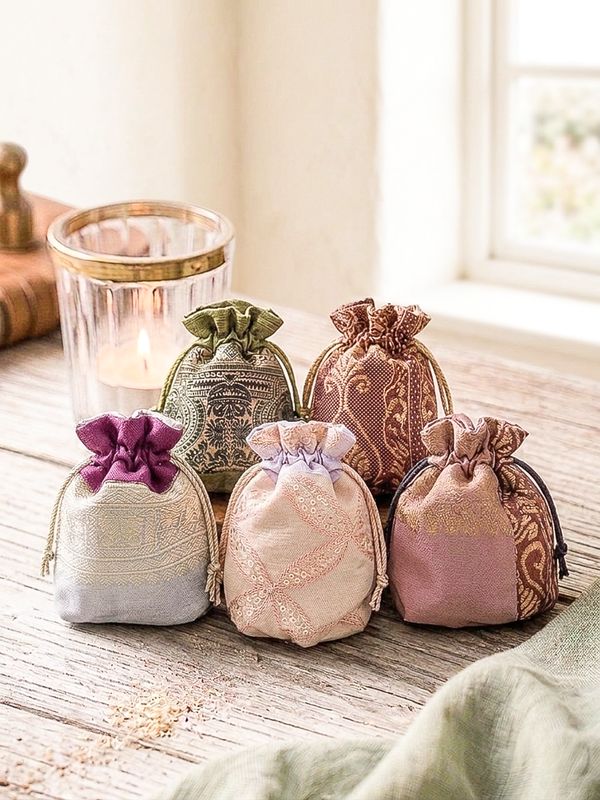 Fig Fragrance Powder in a handmade silk sachet.