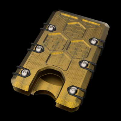 2.5 Titanium Wallet Gold/black Battleworn Cerakote With Deep Carry clip