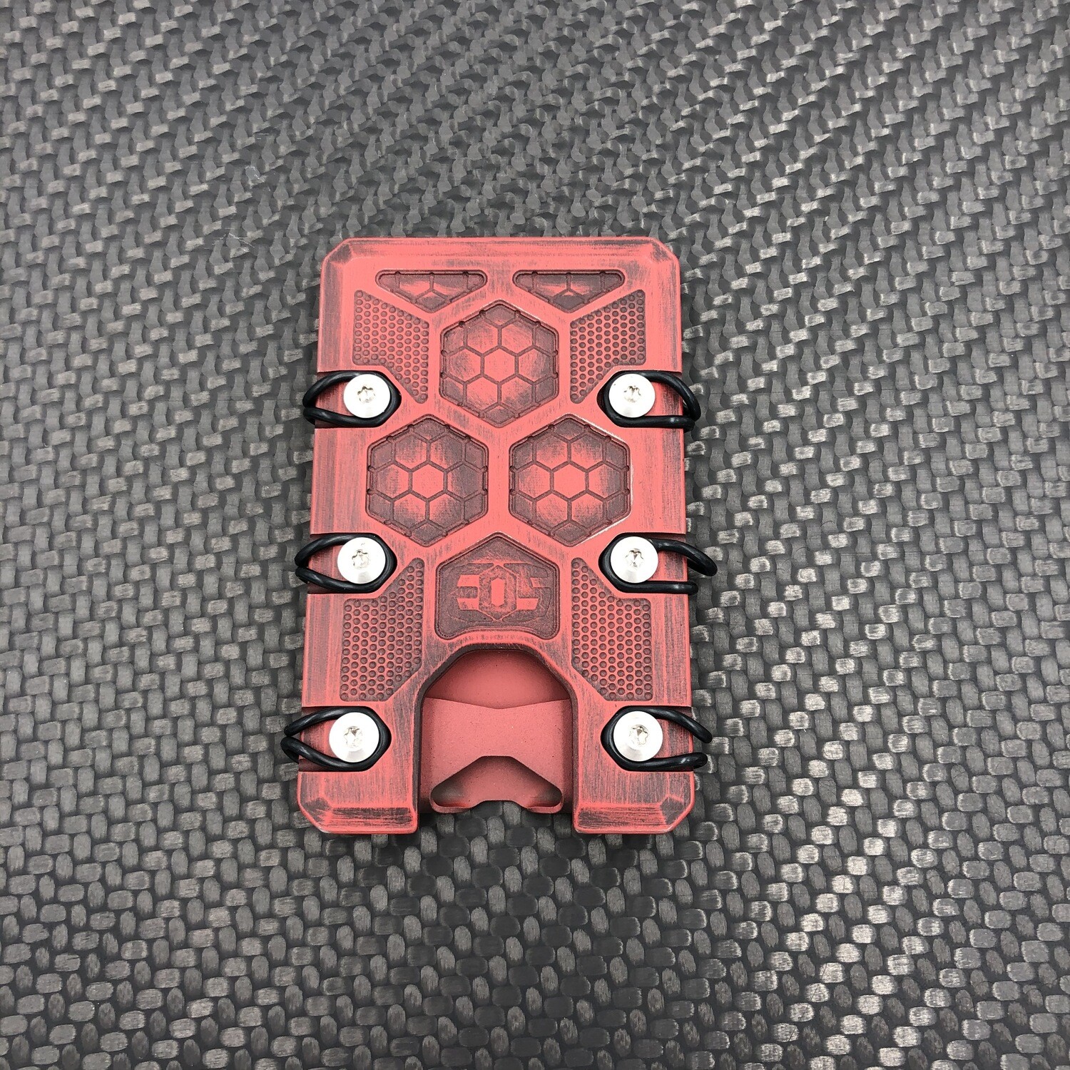 2.5 Titanium Wallet Red / Black Battle-worn Cerakote with deep carry clip