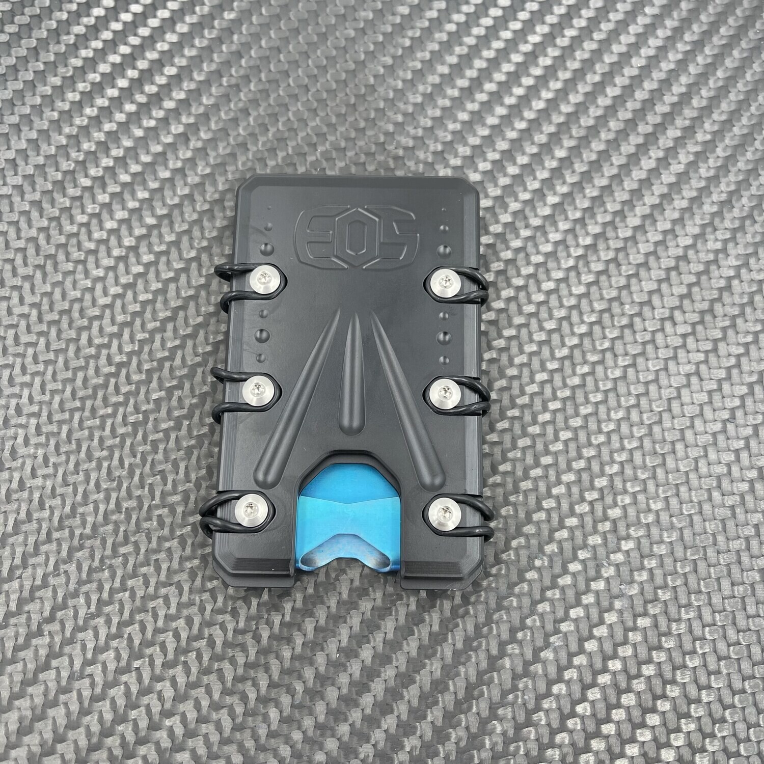 2.0 Titanium Wallet Black / Blue Deep Carry Money Clip