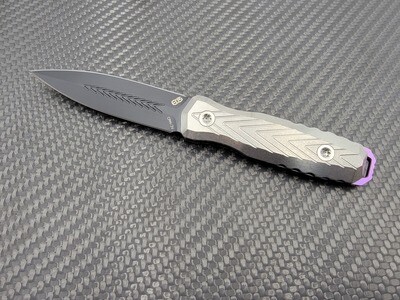 Mini Thresher Black With Titanium Handle (Purple Knuck)