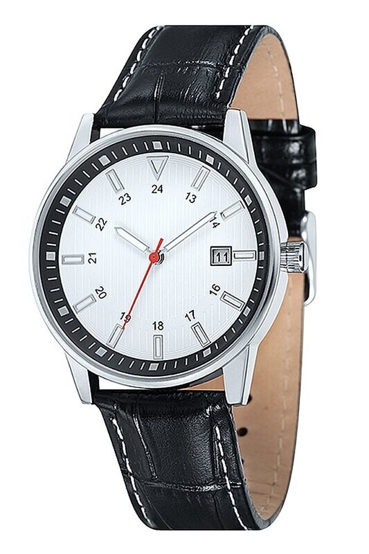 Werbe-Armbanduhr Ø 38mm Metall Leder