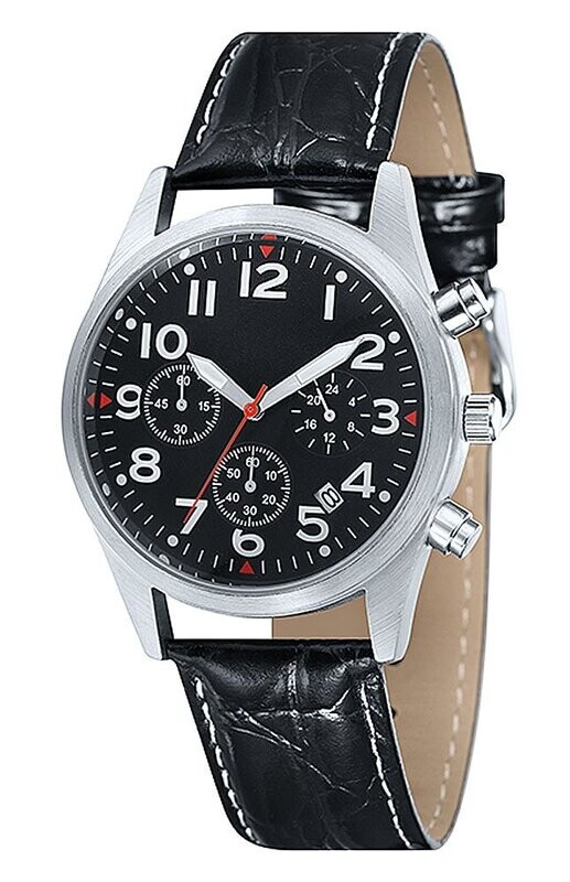 Flieger-Chronograph Ø 42mm Metall Leder