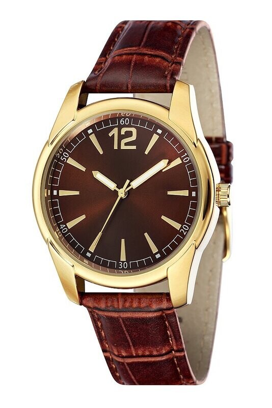 Edle Werbe-Armbanduhr Ø 40mm Metall Leder