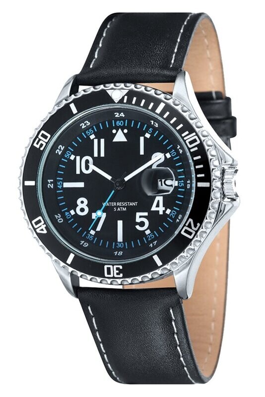 XXL Promotion-Armbanduhr Ø 46mm Metall Leder