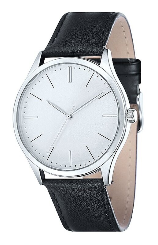 Zeitloser Klassiker, Armbanduhr in Ø 40mm Metall Leder