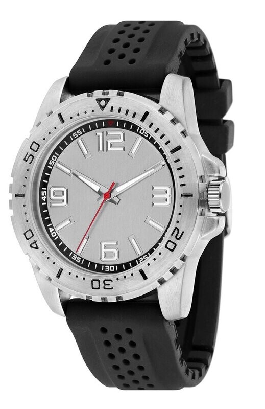 Sportliche Werbeuhr Ø 40mm Metall Silikonarmband