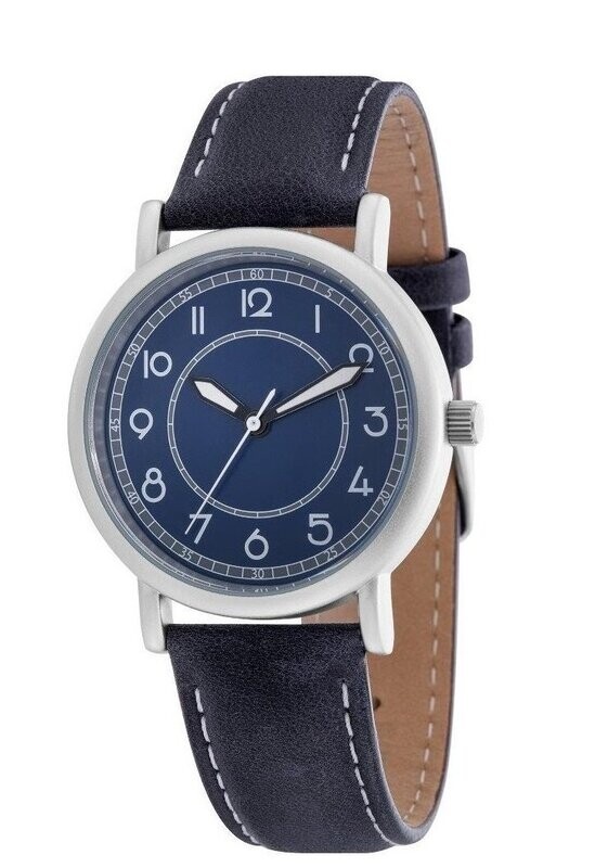 Armbanduhr mit Logo Ø 39mm Metall Leder