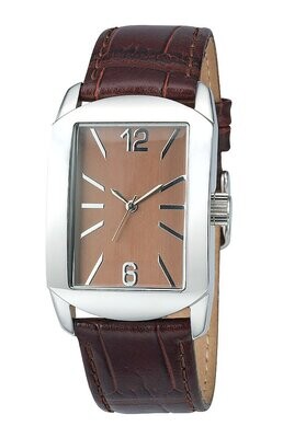 Stylische Werbe-Armbanduhr Ø 31x48mm Edelstahl Leder