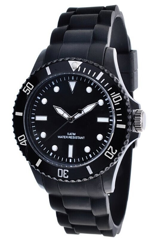 Bestseller Logouhr in schwarz, Ø 40mm Polycarbonat Silikon