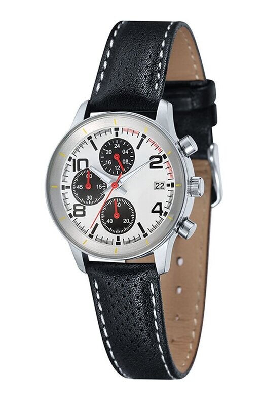Damenuhr Racing-Chronograph Ø 32mm Edelstahl Leder