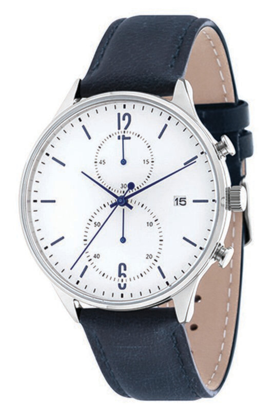 Bauhaus-Design Chronograph Ø 42mm Edelstahl Leder