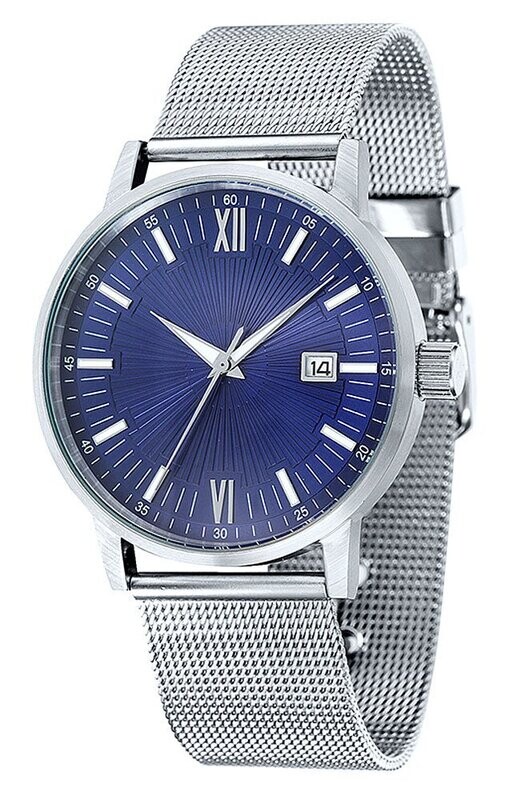 Elegante Promotionuhr Ø 42mm Edelstahl Leder