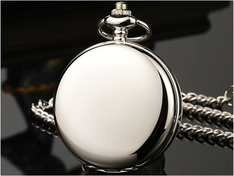 Taschenuhr mechanisch Ø 47mm Metall mit Kette