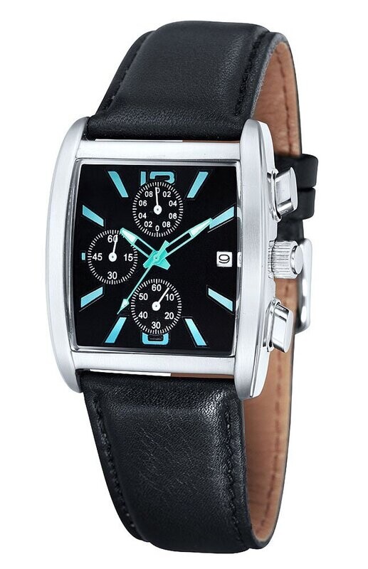 Unisex Chronograph Ø 37x44mm Edelstahl Leder