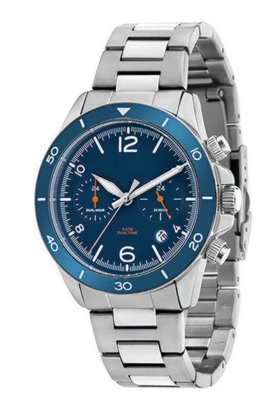 Worldtime Multifunktion Ø 43mm Metall Edelstahl