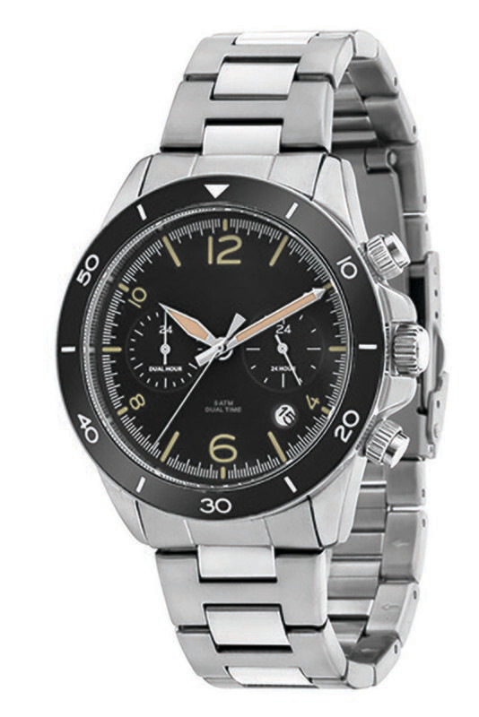 Worldtime Multifunktion Ø 43mm Metall Edelstahl