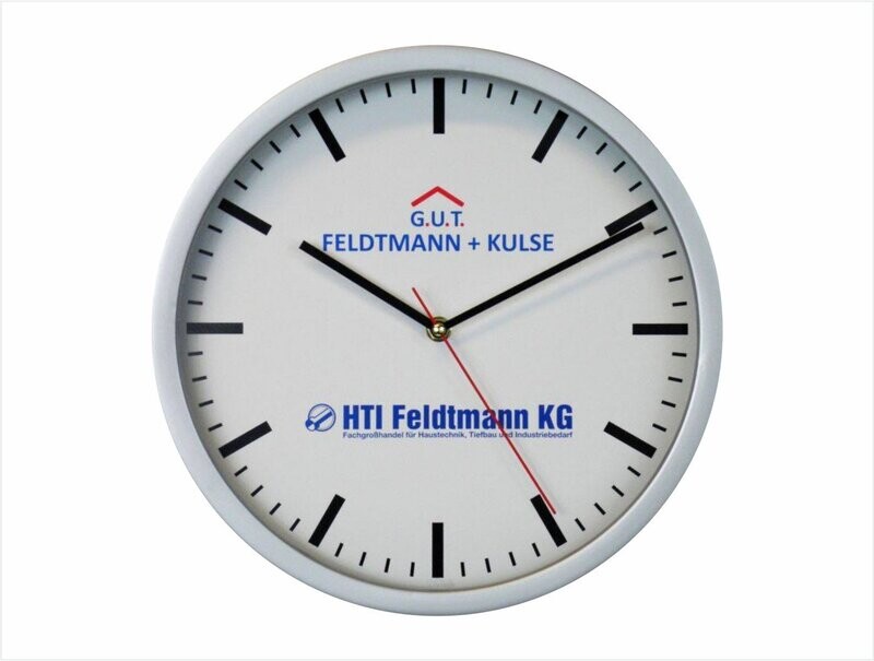 Wanduhr mit Logo Ø 35cm Kunststoff
