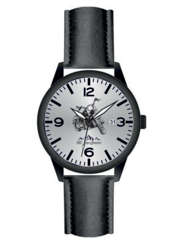 Werbeuhren Made in Germany 
Modell PILOT Ø 41mm Metall Leder