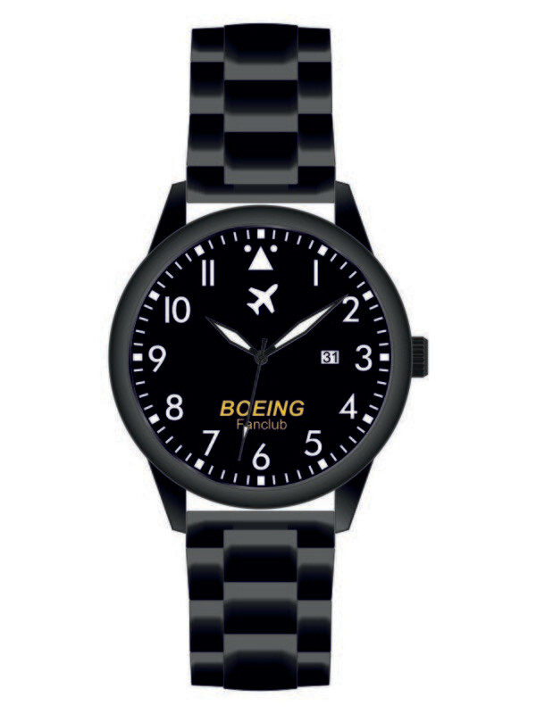 Werbeuhren Made in Germany 
Modell PILOT Ø 41mm Metall Edelstahl