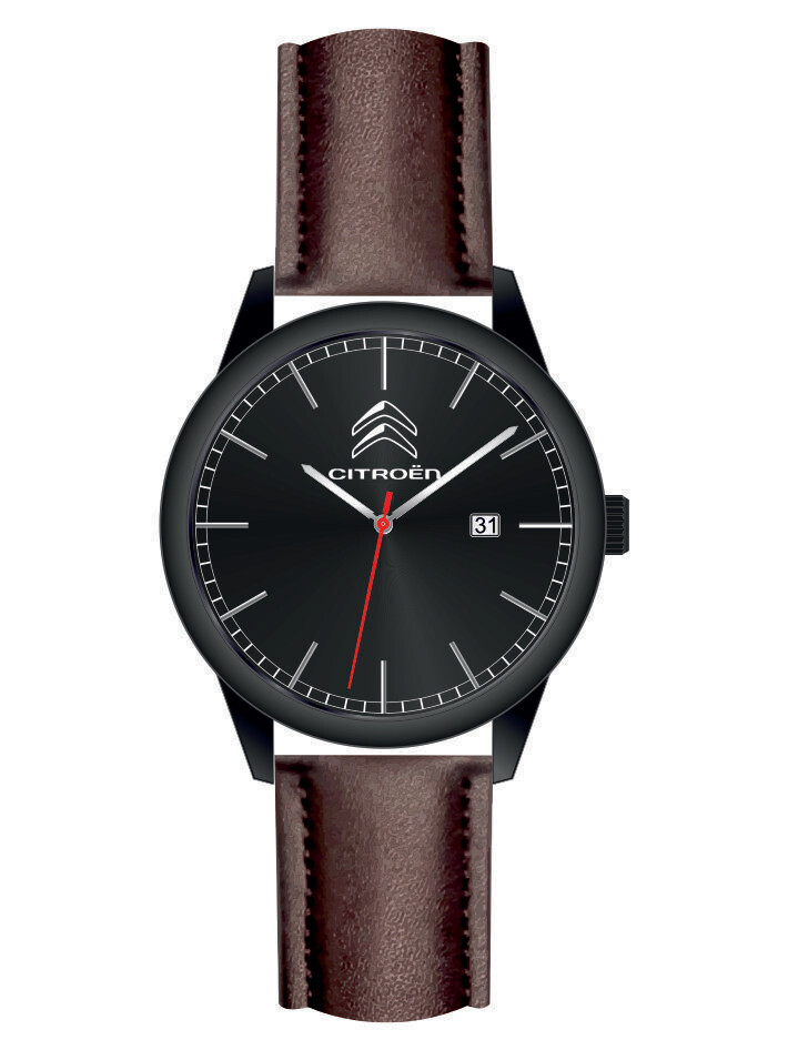 Werbeuhren Made in Germany 
Modell PILOT Ø 41mm Metall Leder